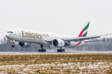 Boeing 777 Emirates, Havaalanı Pulkovo, Rusya Saint-Petersburg Ocak 2017