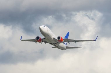 Boeing 737 Sas Havayolları, Havaalanı Pulkovo, Rusya Saint-Petersburg Ağustos 2016