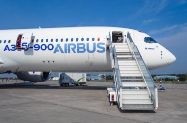 Airbus A 350. Rusya, Moskova. Ağustos 2015.