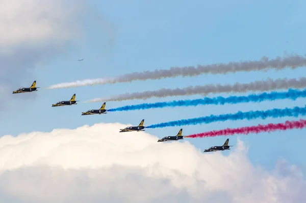 Acrobatische team, had Rusland. Moskou augustus 2015. — Stockfoto