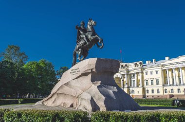 Peter ilk anıt. Bronz atlı. St. Petersburg.