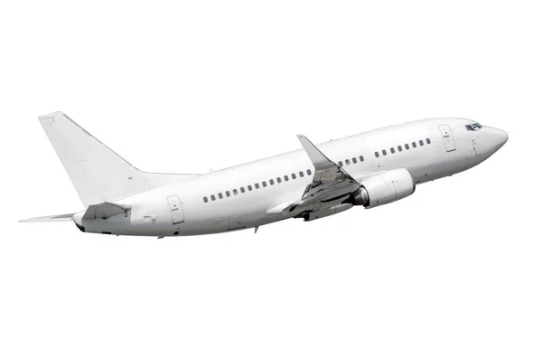 Λευκό αεροπλάνο που φέρουν απομονωμένες — Φωτογραφία Αρχείου