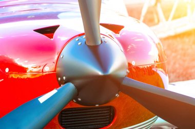 Turboprop uçak uçak pervane yakın çekim