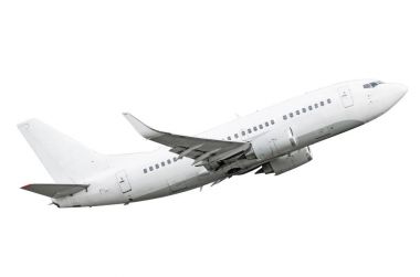 Beyaz bir arka plan üzerinde izole uçak