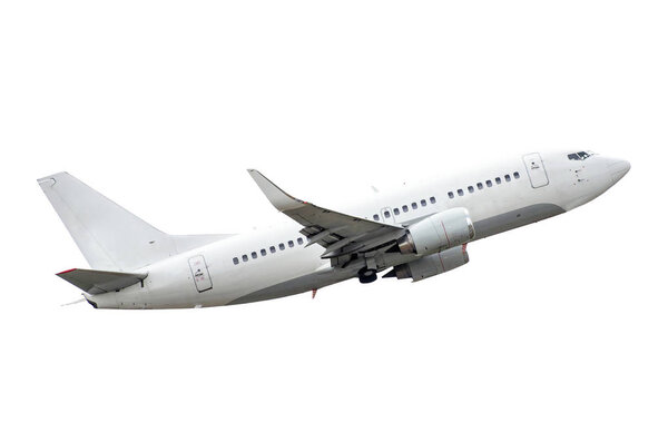 Самолет белый изолирован на белом фоне
