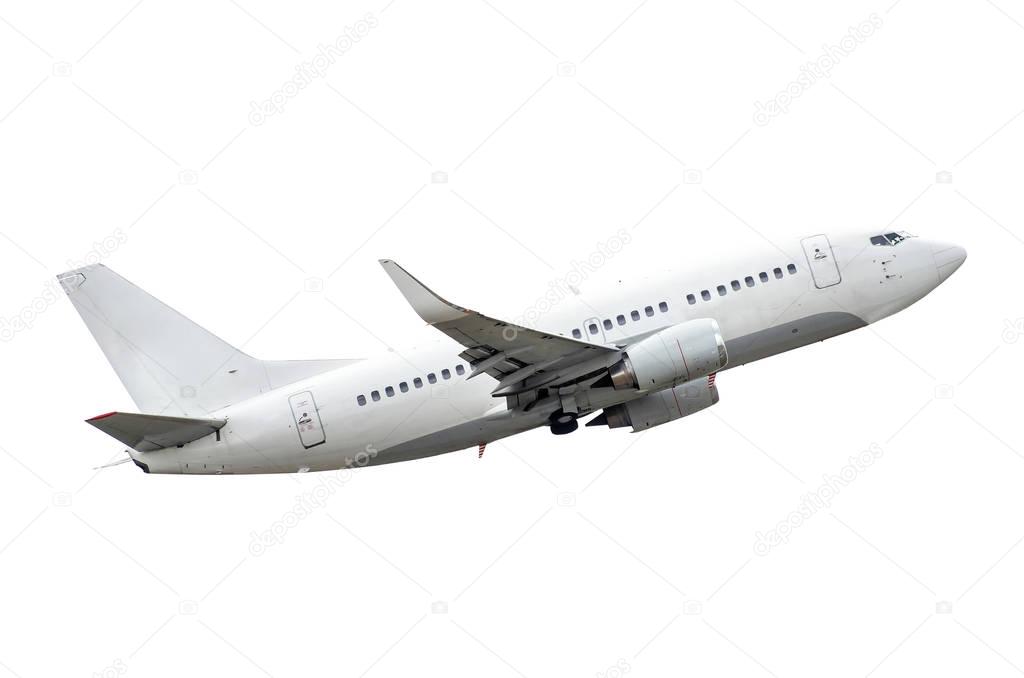 Aircraft white isolated on a white background