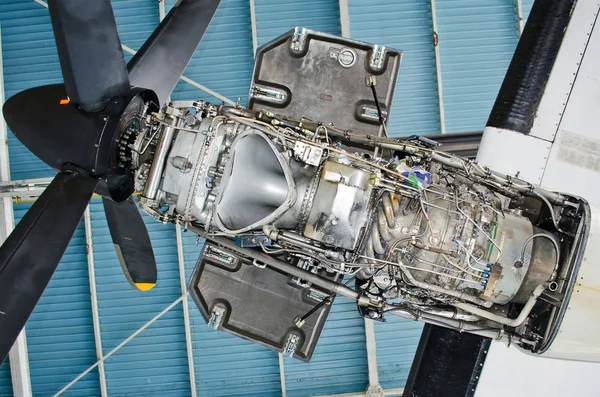 Turboprop Κινητήρα Του Αεροσκάφους Για Την Επισκευή Συντήρηση — Φωτογραφία Αρχείου