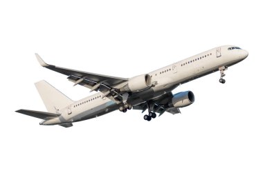 Yolcu uçağı beyaz arkaplanda izole edildi.