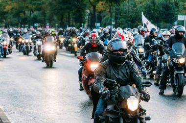 Motosiklet maraton. Saint-Petersburg, Rusya. 07 Ekim. 2017.
