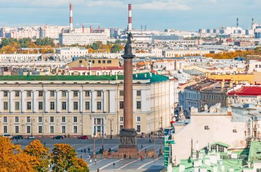 St. Petersburg, Rusya'nın Saray kare havadan görünümü.