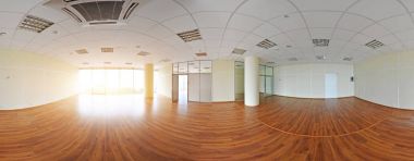 Küresel 360 derece panorama projeksiyon, modern düz daireler iç boş odada panorama.