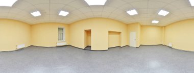 Küresel 360 derece panorama projeksiyon, modern düz daireler iç boş odada panorama.