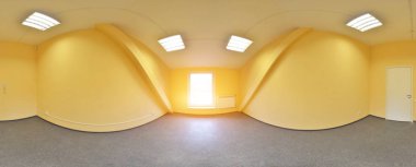 Küresel 360 derece panorama projeksiyon, modern düz daireler iç boş odada panorama.