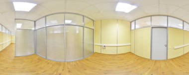 Küresel 360 derece panorama projeksiyon, modern düz daireler iç boş odada panorama.