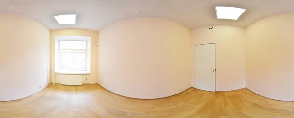 Projection panoramique sphérique à 360 degrés, panorama dans la pièce intérieure vide dans les appartements modernes . — Photo