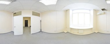 Küresel 360 derece panorama projeksiyon, modern düz daireler iç boş odada panorama.