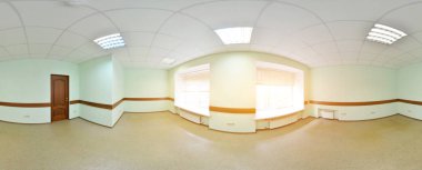 Küresel 360 derece panorama projeksiyon, modern düz daireler iç boş odada panorama.