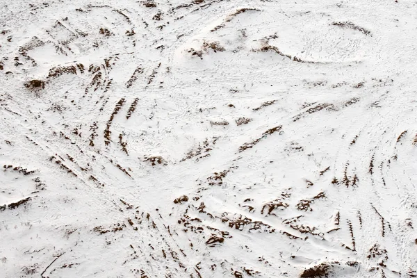 Neige dans le sable dans le désert. Vue d'en haut . — Photo