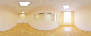 Küresel 360 derece panorama projeksiyon, modern düz daireler iç boş odada panorama.