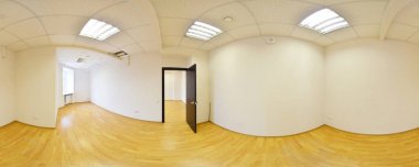 Küresel 360 derece panorama projeksiyon, modern düz daireler iç boş odada panorama.