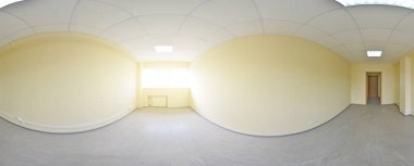 360 panorama view in modern empty apartment interior, degrees seamless panorama. clipart