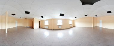 Küresel 360 derece panorama projeksiyon, panorama iç boş oda onarım dekorasyon modern düz daireler.