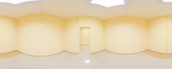 Sphärische 360-Grad-Panoramaprojektion, Panorama im Inneren leerer Raum in modernen flachen Wohnungen. — Stockfoto