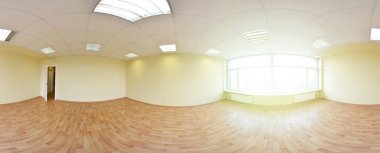 Küresel 360 derece panorama projeksiyon, modern düz daireler iç boş odada panorama.