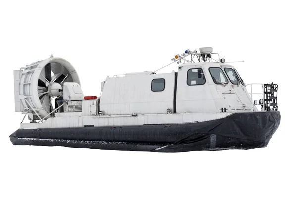 Tekne hovercraft taşıma izole beyaz arka plan üzerinde. — Stok fotoğraf