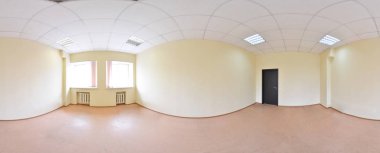 Küresel 360 derece panorama projeksiyon, modern düz daireler iç boş odada panorama.