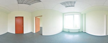 Küresel 360 derece panorama projeksiyon, modern düz daireler iç boş odada panorama.