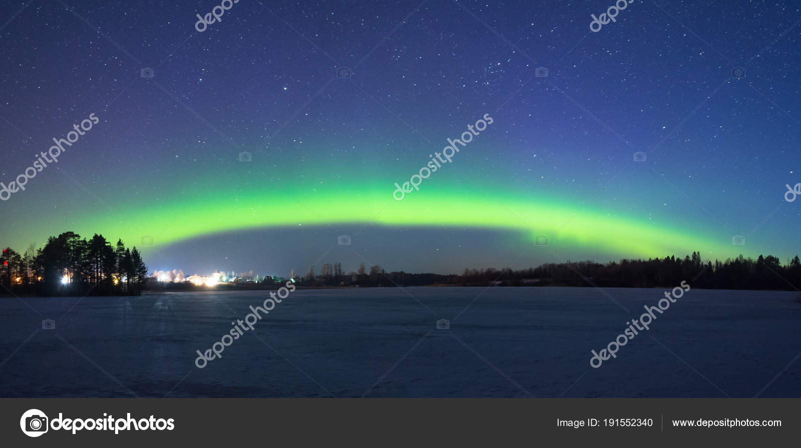 Polaire Northen Lights Aurores Boréales Dans La Nuit Dans Le