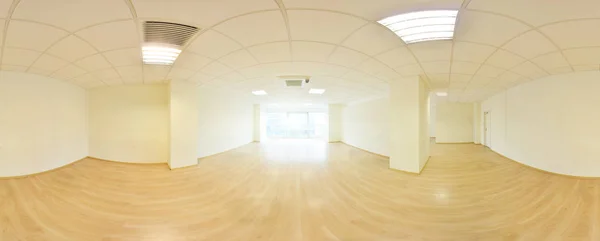 Projection panoramique sphérique à 360 degrés, dans une pièce intérieure vide dans des appartements modernes . — Photo