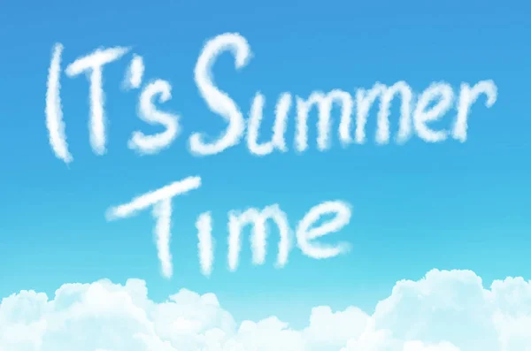 Caption Text Message Summer Time Background Tinted Blue Summer Sky — Stock Photo, Image