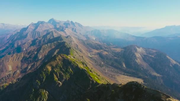 Grande Chaîne Montagnes Rocheuses Avec Pics Creux Vue Aérienne Par — Video