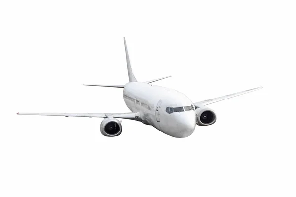 Beyaz renk arka plan üzerinde izole uçak yolcu. — Stok fotoğraf