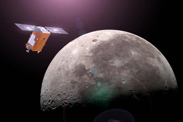 Research satellite orbiting the Moon. Elements of this image furnished by NASA.