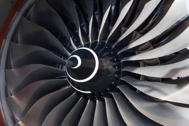 Uçak motoru vane türbin pervaneleri yakın görüş