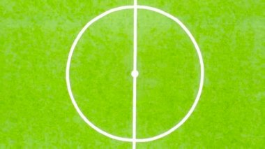 Orta çemberden ve futbol sahasının merkezinden hava görüntüsü yükseliyor.