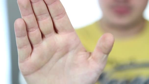Hand sign STOP — Stock Video