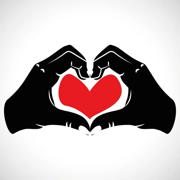 Піктограма форми рука любов серця — стоковий вектор