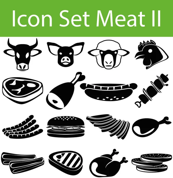 Icon Set kött Ii — Stock vektor