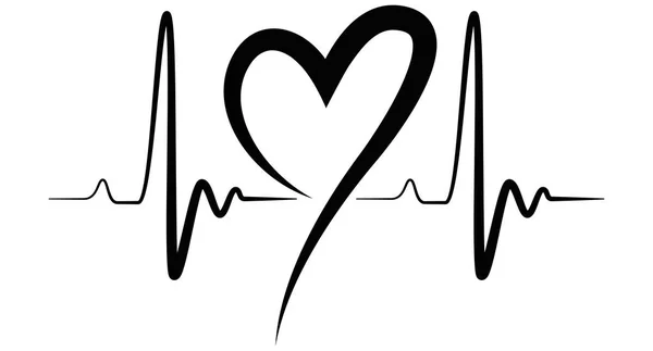Batimento cardíaco Forma Ilustração preto — Vetor de Stock