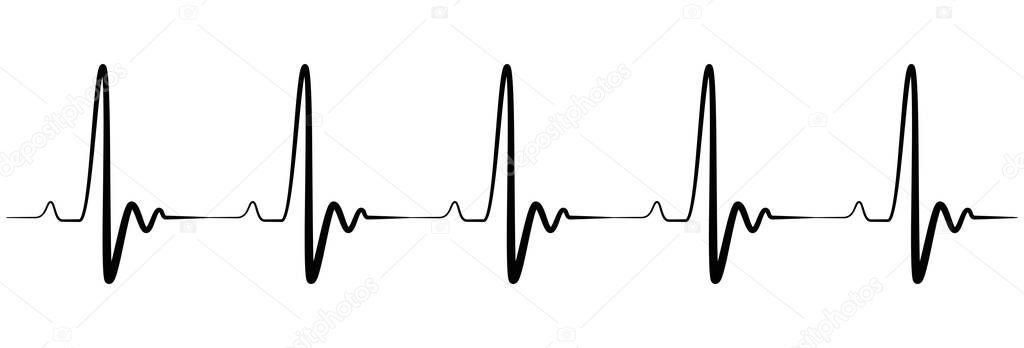 Banner Heartbeat Heart Shape Illustration