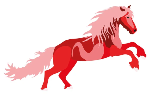 Ilustración caballo rojo — Vector de stock