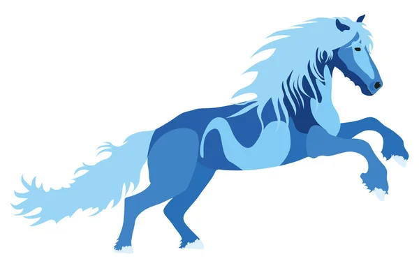Illustration blue Horse — Stock Vector