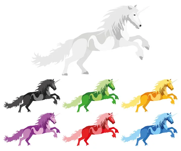 Set de ilustrații Unicorn — Vector de stoc
