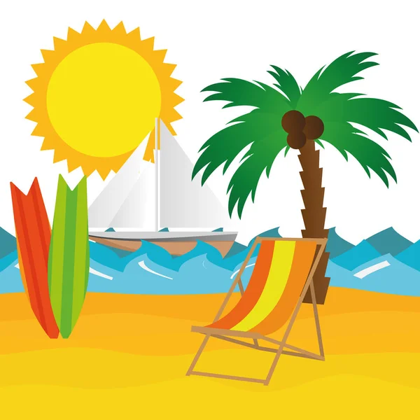Illustration Summer Holiday Travel — Stock Vector