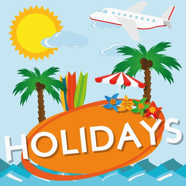 Ilustração Summer Holiday Travel — Vetor de Stock