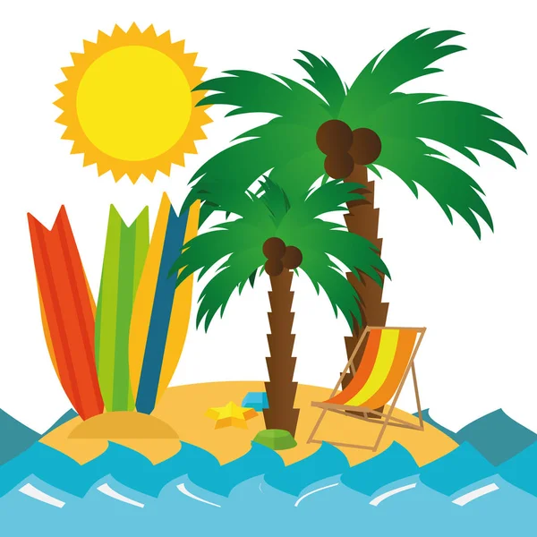 Illustration Vacances d'été Voyage — Image vectorielle